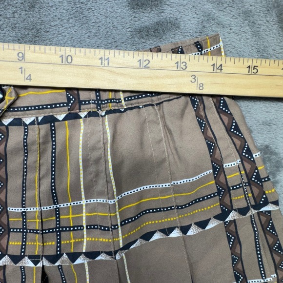 Kaelin Brown Plaid Pleated Mini Skirt Retro Schoolgirl Style‎ Size 8 - Picture 4 of 5